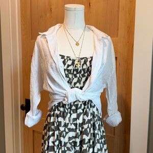 Mirth Seaglass Janeiro Midi Dress | 100% cotton | India Block Print | Size M